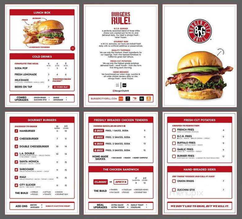 Burger City Grill - Torrance, CA menu_pic