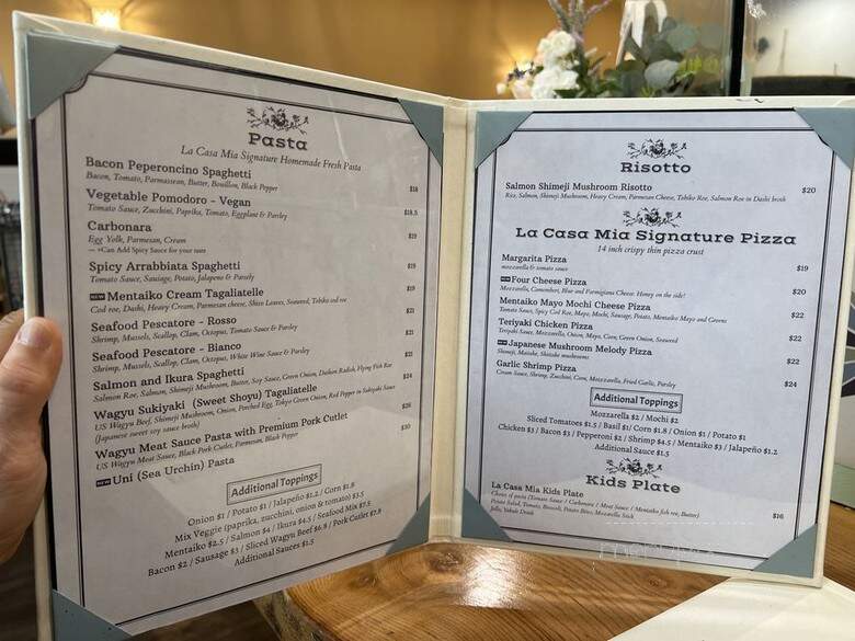La Casa Mia - Santa Clara, CA menu_pic