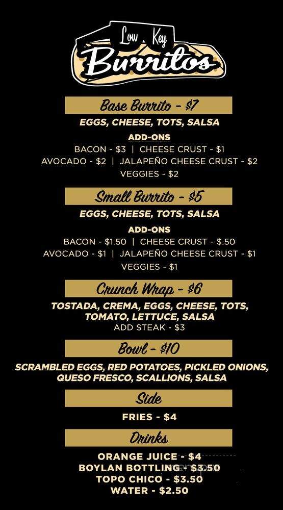 Lowkey Burritos - Los Angeles, CA menu_pic