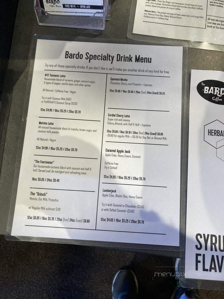 The Bardo Coffee House - Lakewood, CO menu_pic
