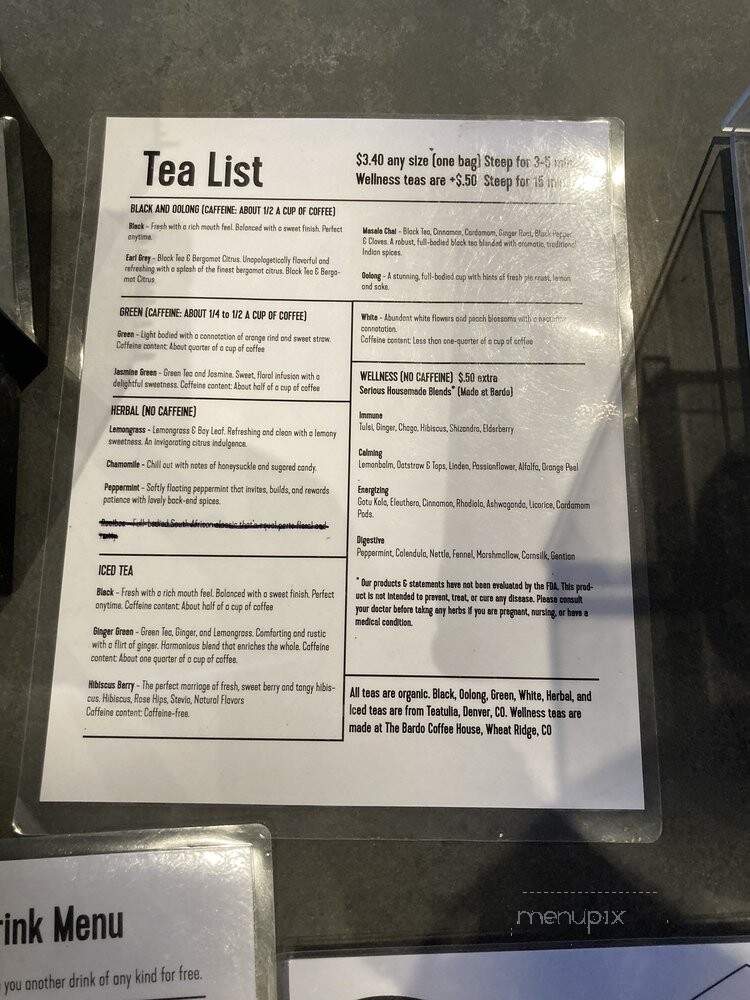 The Bardo Coffee House - Lakewood, CO menu_pic