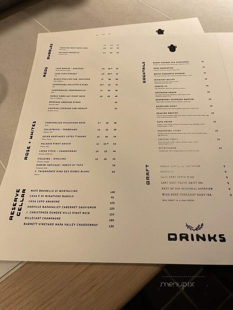 Olea Restaurant - Calgary, AB menu_pic
