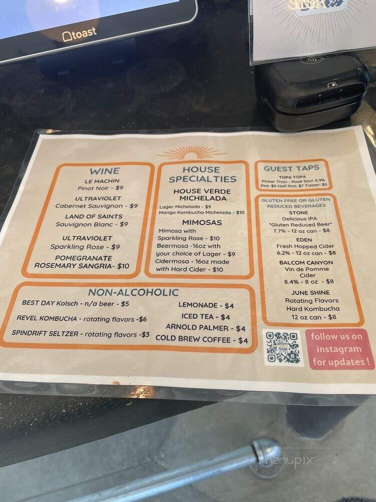 Bright Spark Brewing - Ventura, CA menu_pic