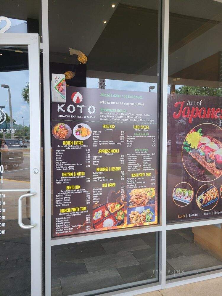 Koto Hibachi Express & Sushi - Gainesville, FL menu_pic