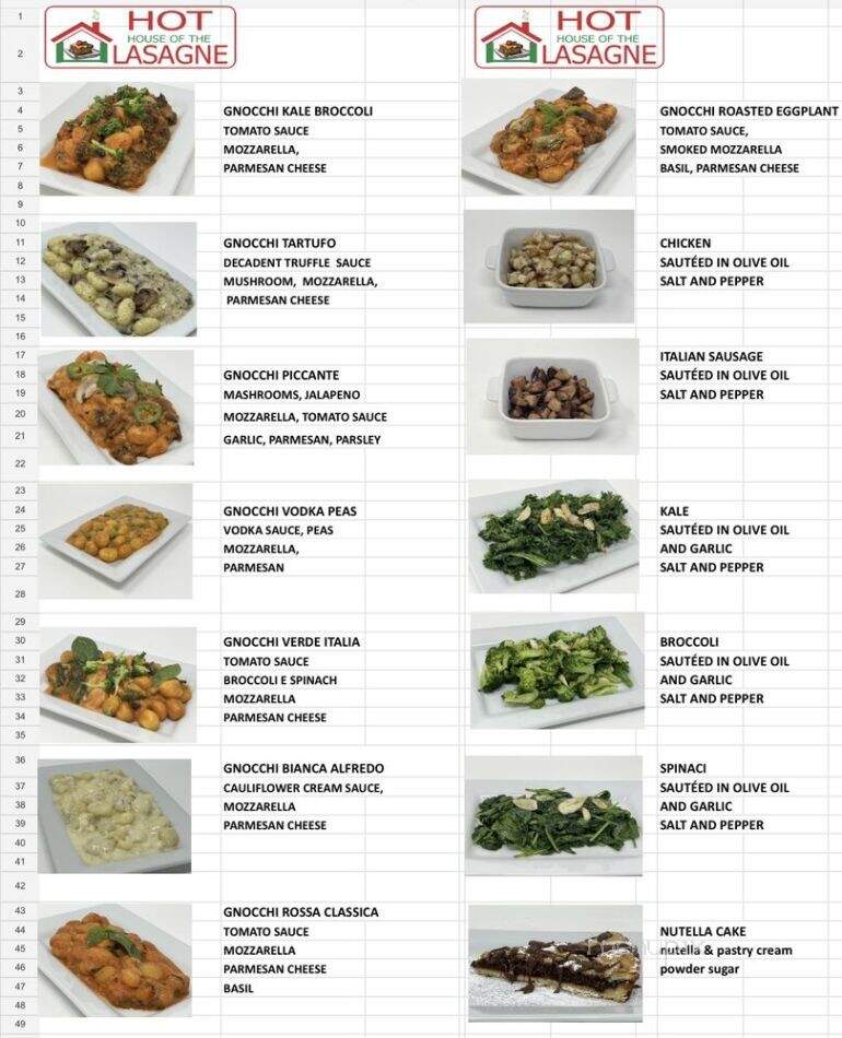 House of the Lasagne - Los Angeles, CA menu_pic