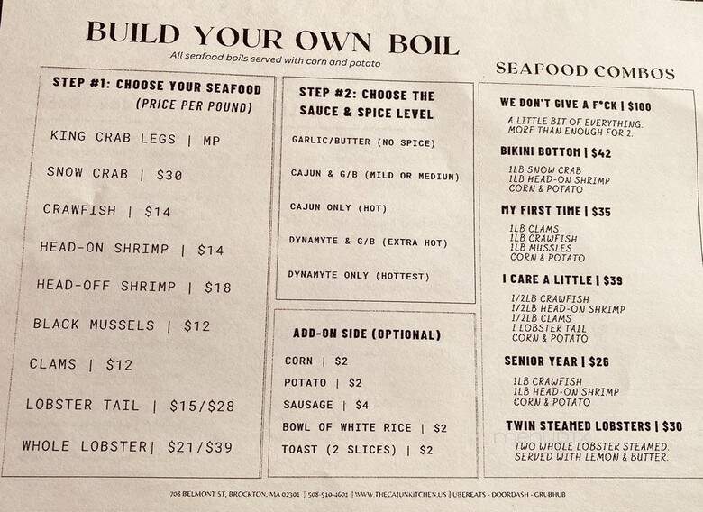 The Cajun Kitchen - Brockton, MA menu_pic