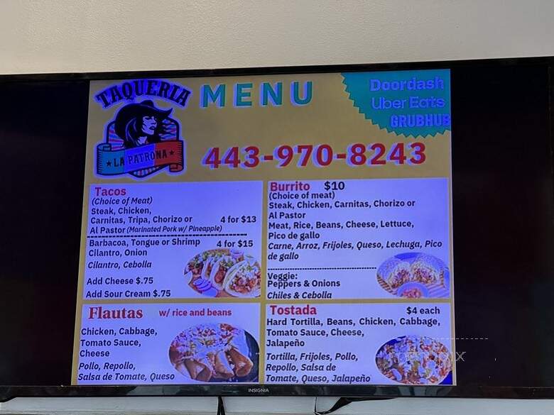 Taqueria La Patrona - Baltimore, MD menu_pic