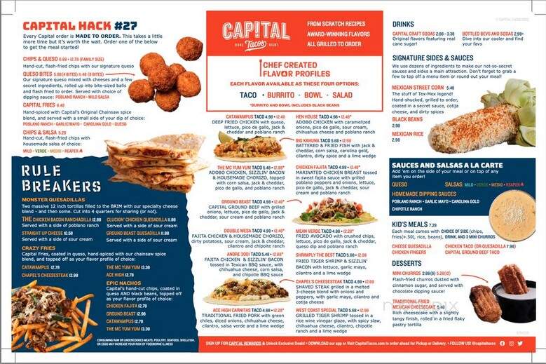 Capital Tacos - Winter Park, FL menu_pic