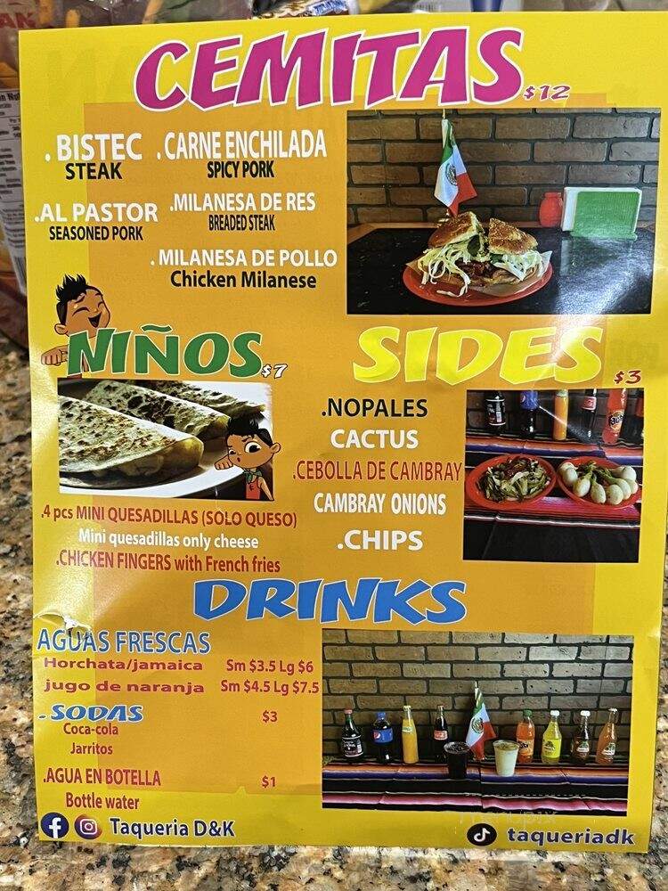 Taqueria D&K - Lodi, NJ menu_pic