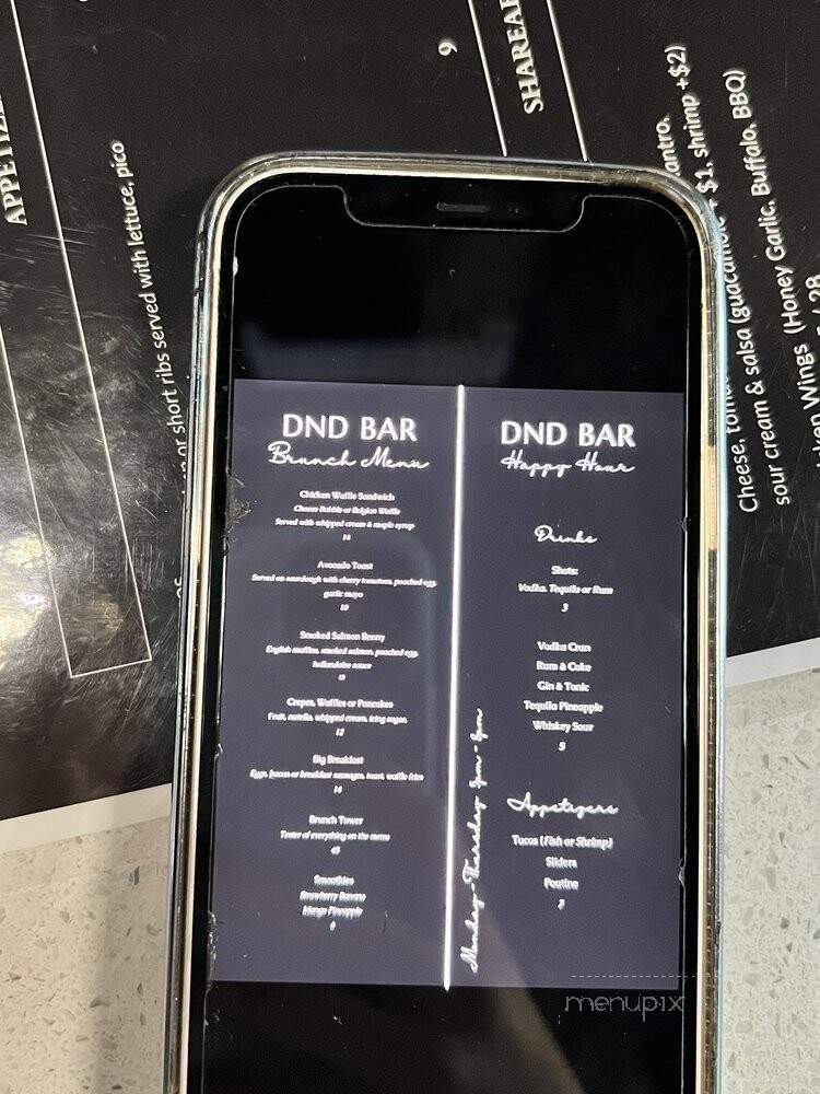 DND Bar - Markham, ON menu_pic