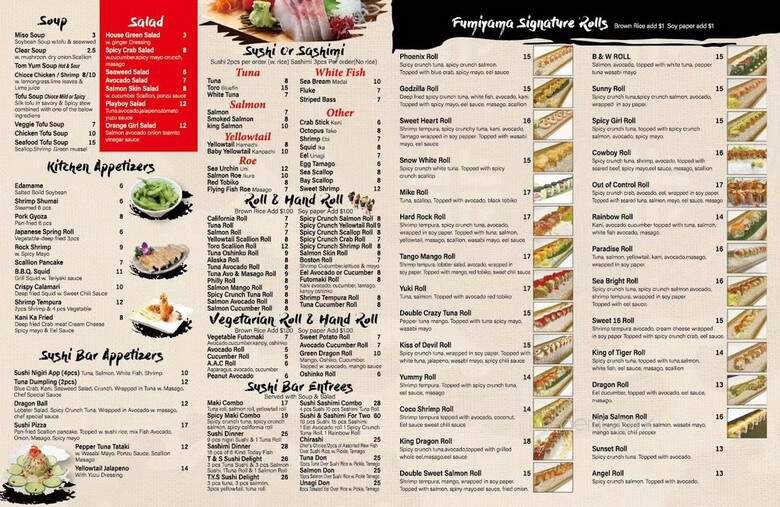 Fumiyama Sushi - Eatontown, NJ menu_pic