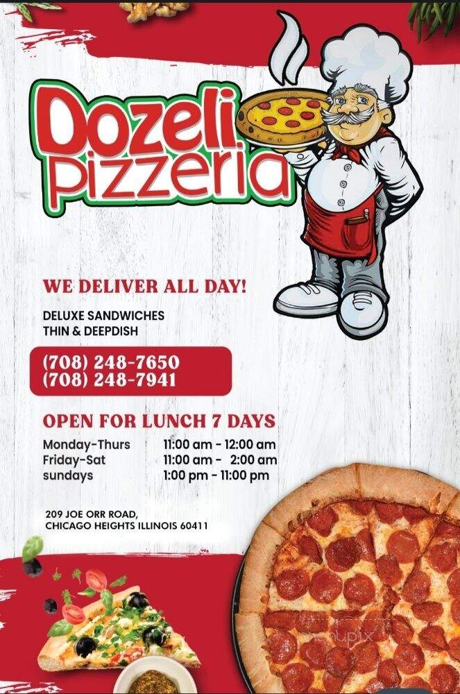 Dozeli Pizzeria - Chicago Heights, IL menu_pic