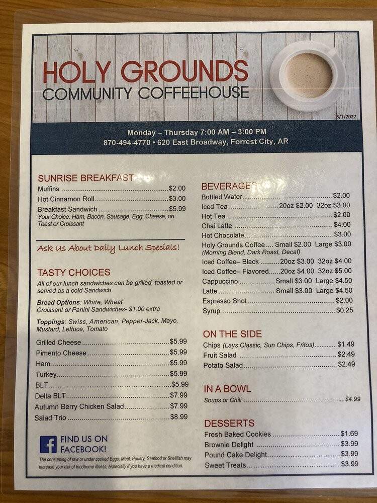 Holy Grounds Community Coffeehouse - Forrest City, AR