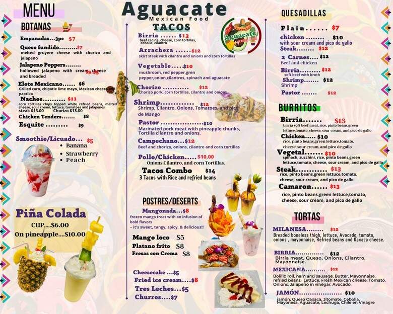 Aguacate Mexican Food - Hartford, CT menu_pic