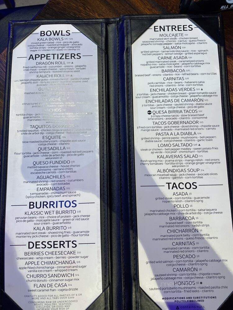 Kalaveras - Long Beach, CA menu_pic