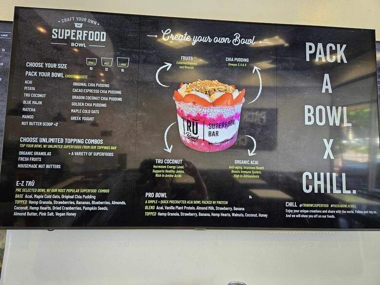 Tru Bowl Superfood Bar - Glendora, CA menu_pic