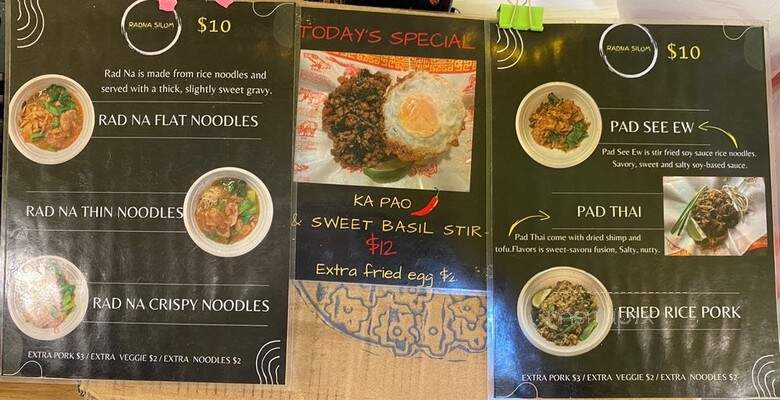 Radna Silom - Los Angeles, CA menu_pic