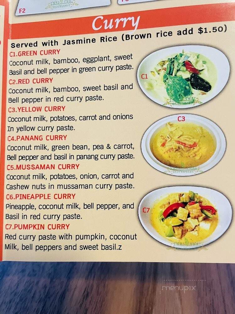 Lur Ros Thai Kitchen - Vista, CA menu_pic