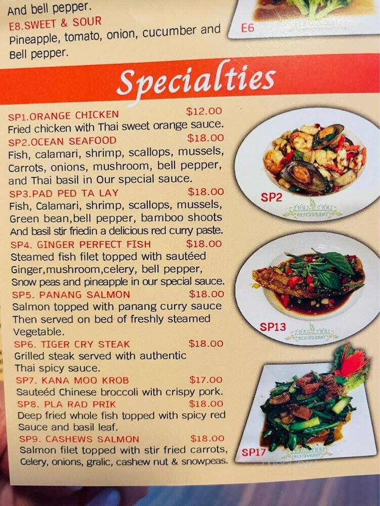 Lur Ros Thai Kitchen - Vista, CA menu_pic