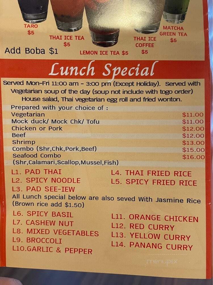 Lur Ros Thai Kitchen - Vista, CA menu_pic