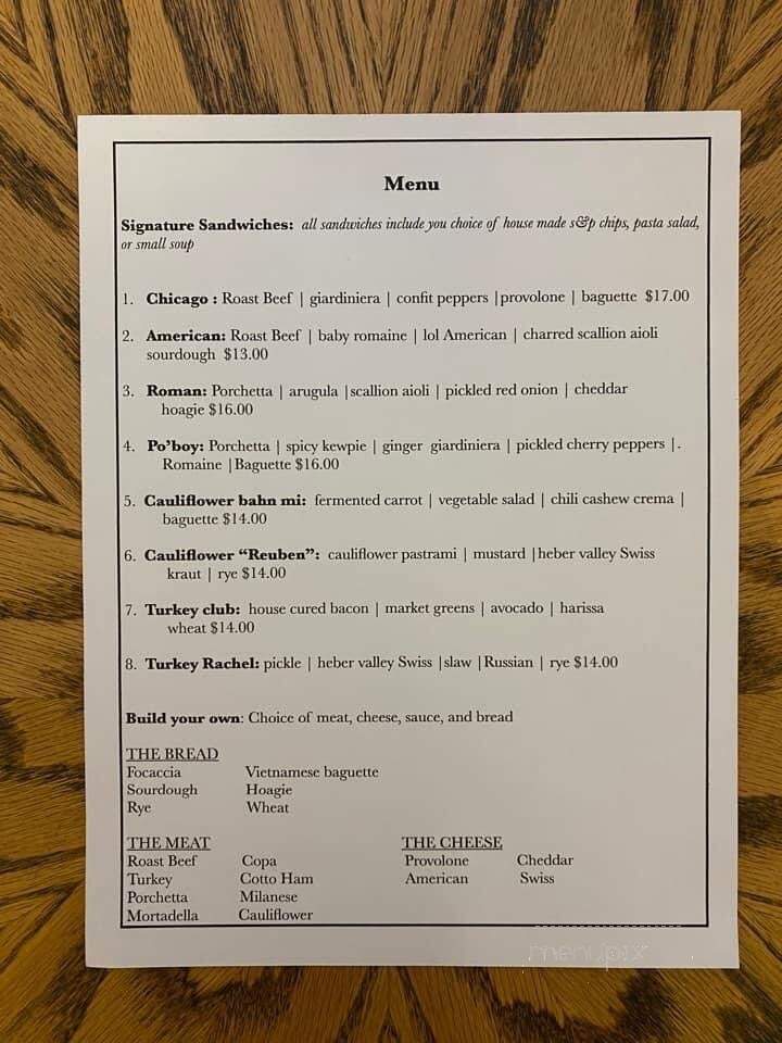 Hidden Peak Provisions - Midway, UT menu_pic