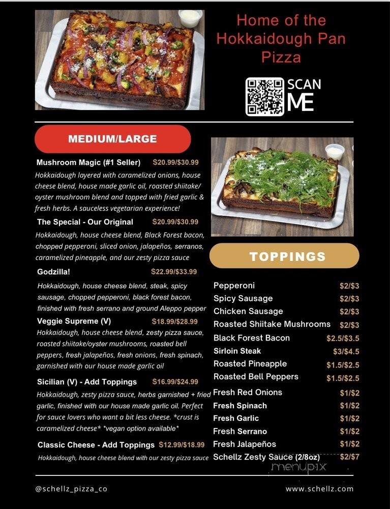 Schellz Pizza - Los Angeles, CA menu_pic