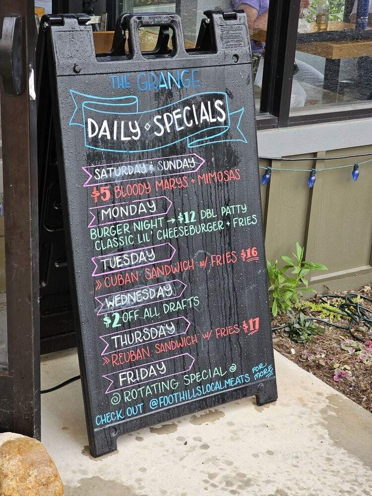 Foothills Grange - Black Mountain, NC menu_pic