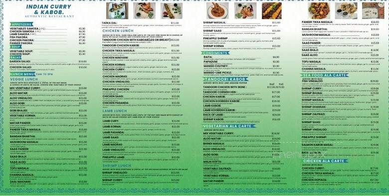 Indian Curry and Kabob - Los Angeles, CA menu_pic