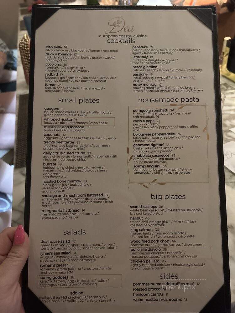 Dea - Dallas, TX menu_pic