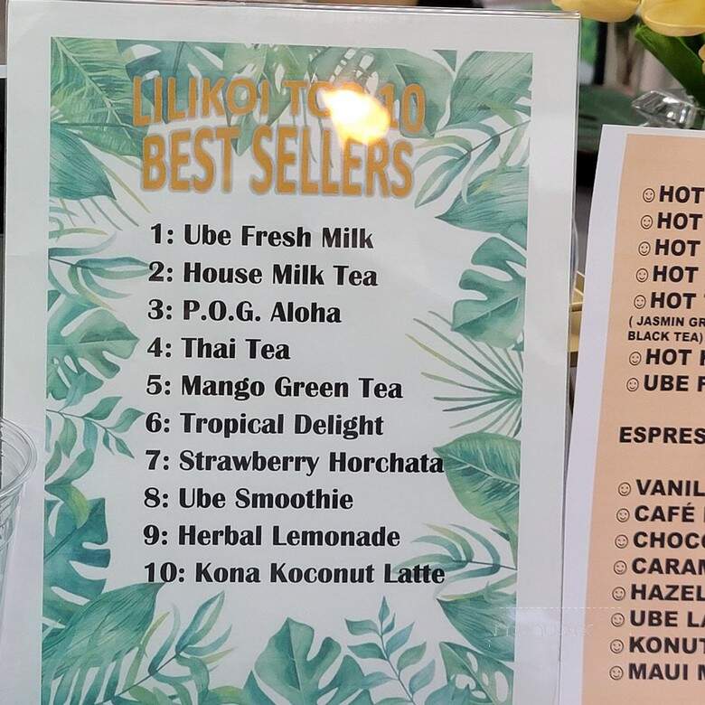 Lilikoi Boba - Martinez, CA menu_pic
