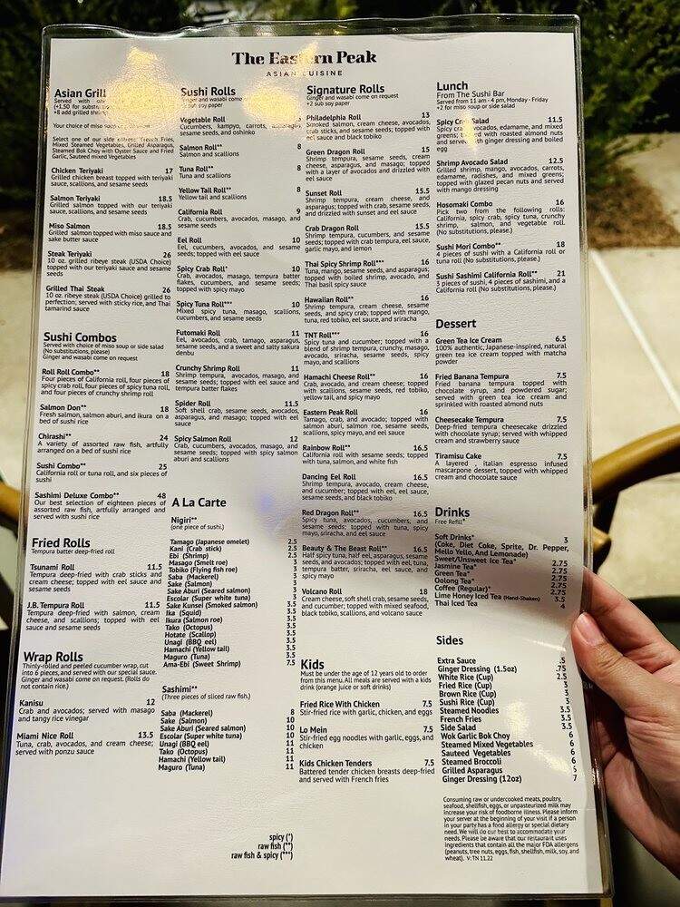The Eastern Peak - Franklin, TN menu_pic
