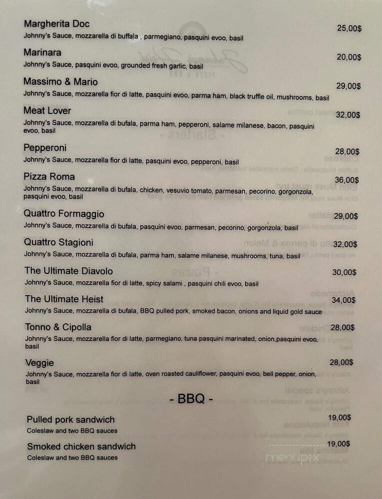 Johnny's Heist - Wailuku, HI menu_pic