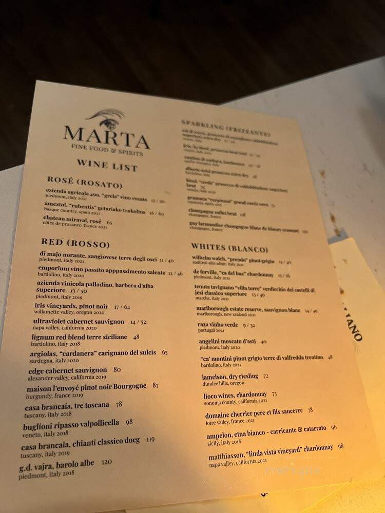 Marta Fine Food and Spirits - Baltimore, MD