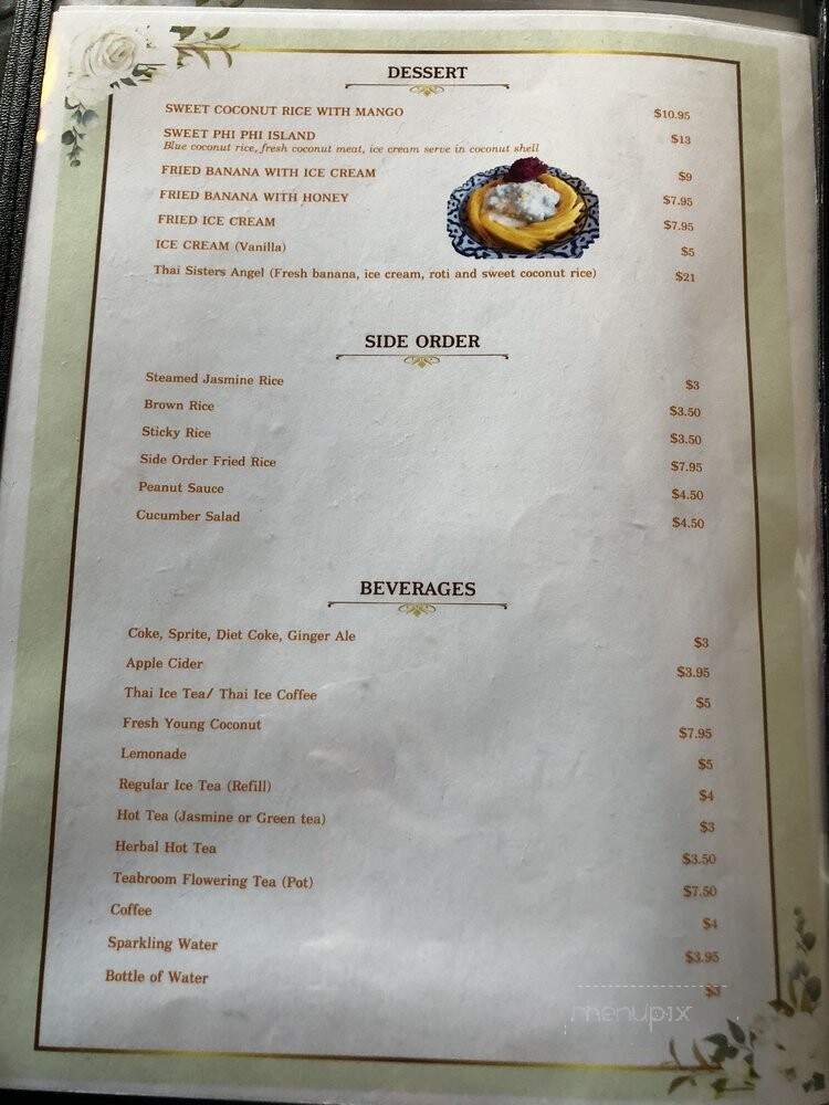 Saby Thai Restaurant - San Jose, CA menu_pic