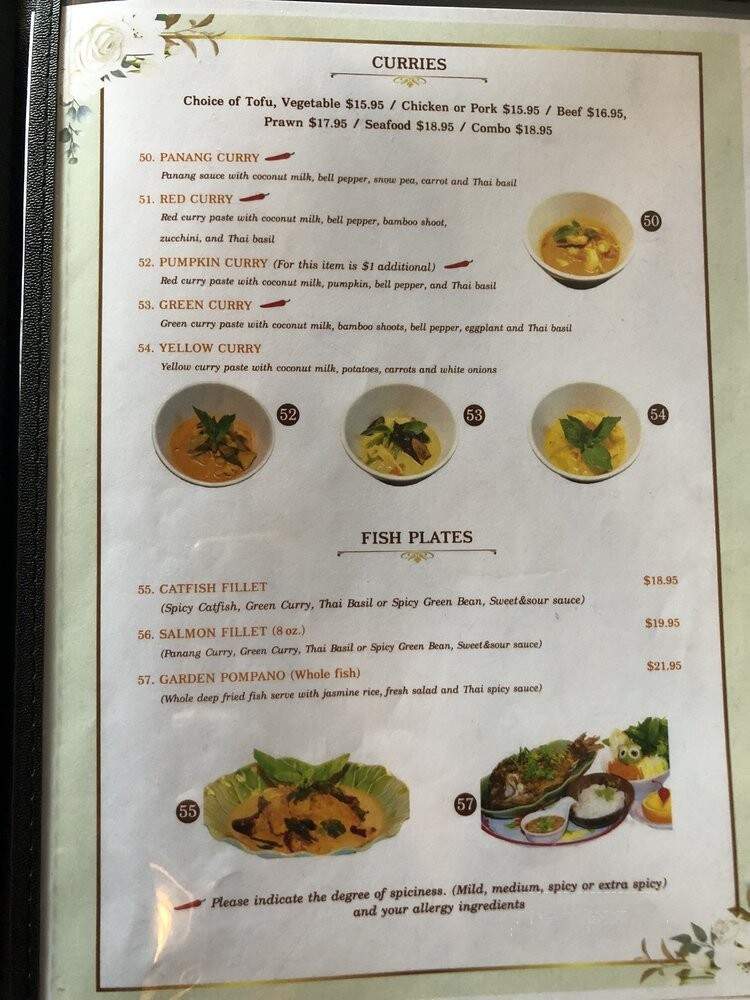 Saby Thai Restaurant - San Jose, CA menu_pic