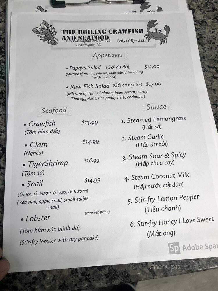 The Boiling Crawfish & Seafood - Philadelphia, PA menu_pic