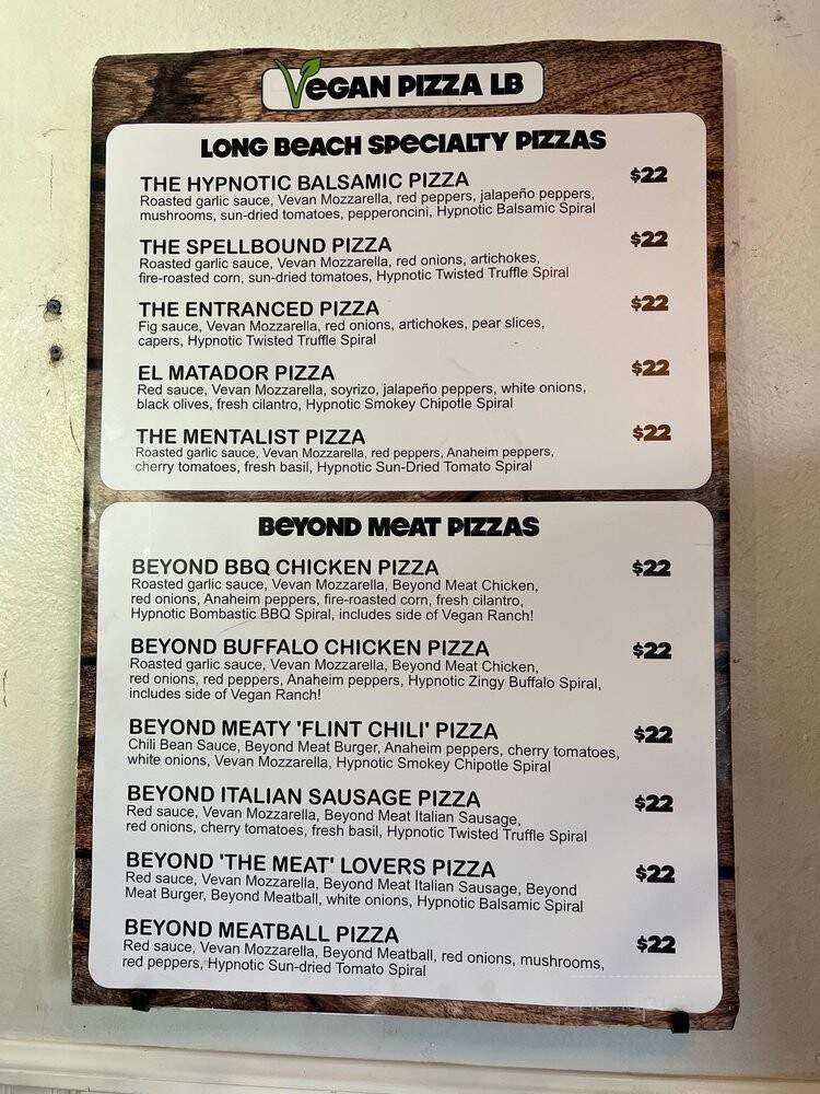 Vegan Pizza LB - Long Beach, CA menu_pic