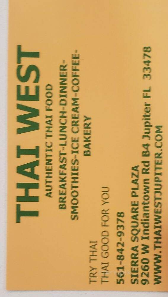 Thai West - Jupiter, FL menu_pic