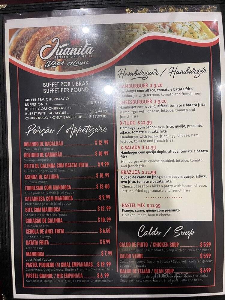 Juanita Restaurant and Grill - Stoughton, MA menu_pic