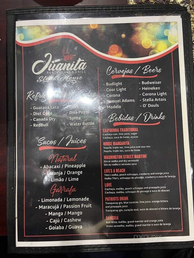 Juanita Restaurant and Grill - Stoughton, MA menu_pic