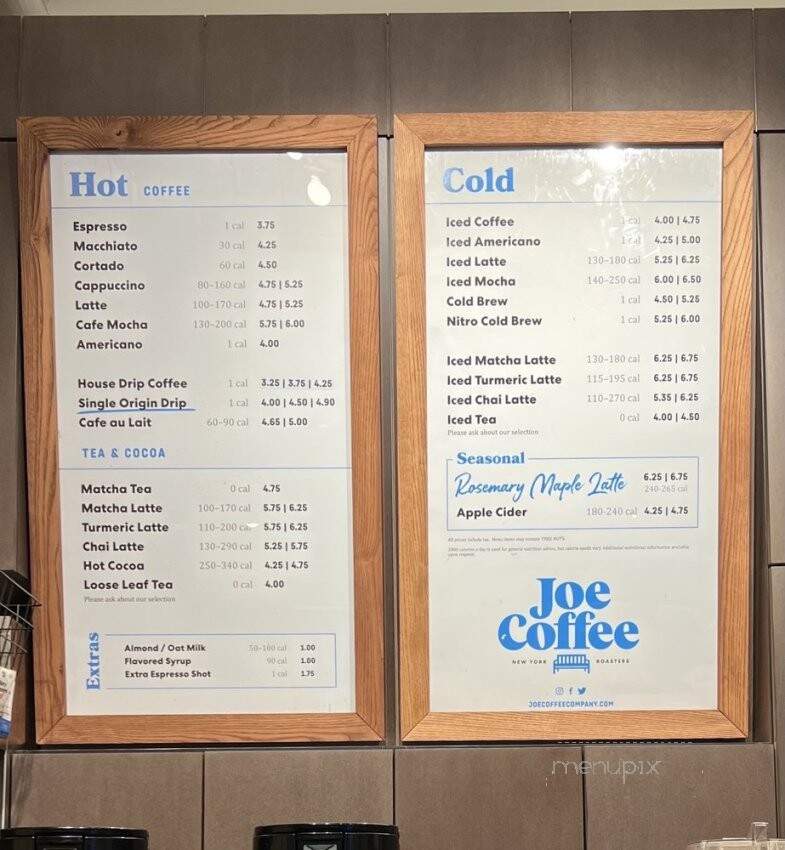 Joe Coffee Company - New York, NY menu_pic