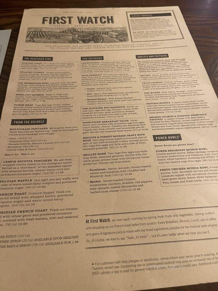 First Watch - Woodbridge, VA menu_pic