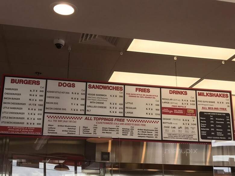 Five Guys - Douglasville, GA menu_pic