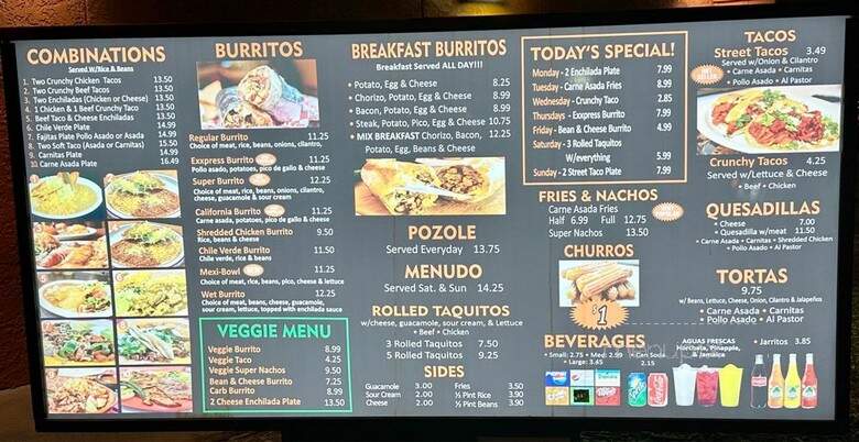 Taco Exxpress - Folsom, CA menu_pic