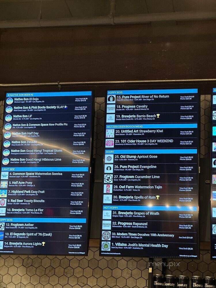 Native Son - Los Angeles, CA menu_pic