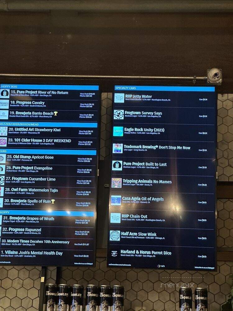 Native Son - Los Angeles, CA menu_pic