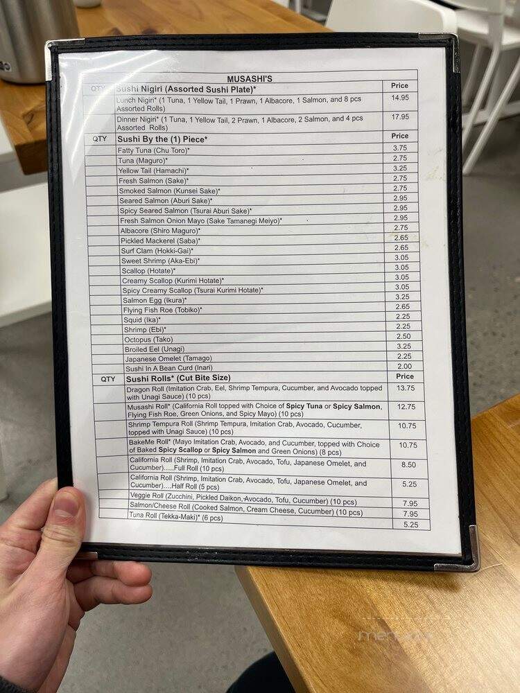 Musashi's - Hillsboro, OR menu_pic