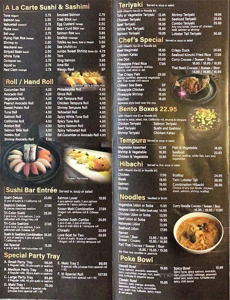 Kosan Asian Fusion - New York, NY menu_pic