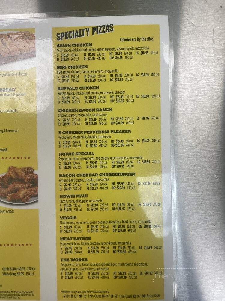 Hungry Howie's Pizza - Houston, TX menu_pic