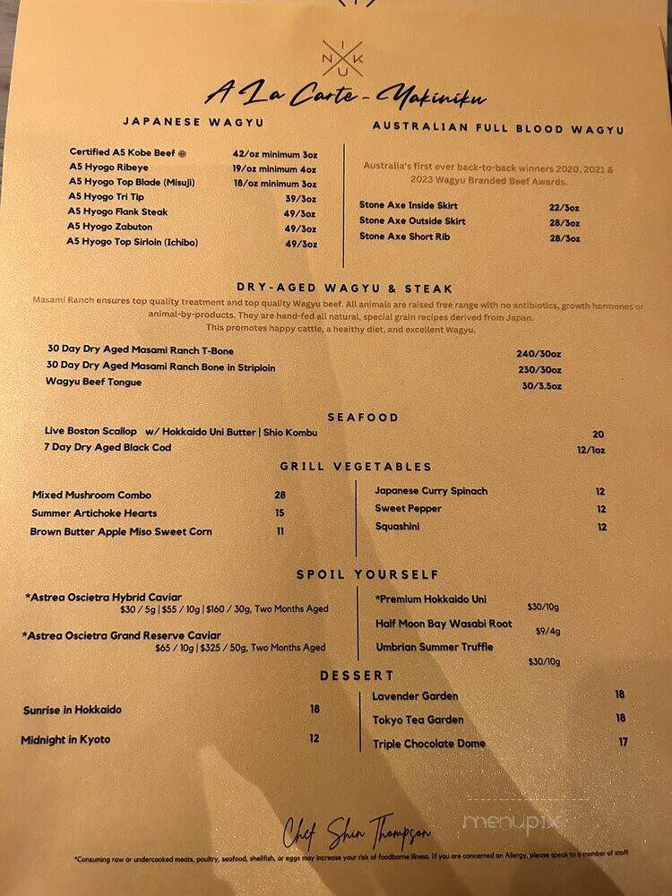 Niku X - Los Angeles, CA menu_pic